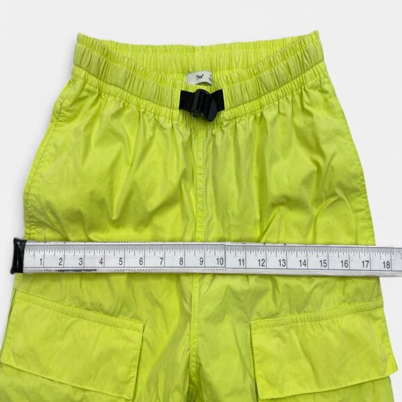 TNA Aritzia Cargo Pants Relaxed Mid Rise Adjustable Neon Green Women's Small - Picture 7 of 12